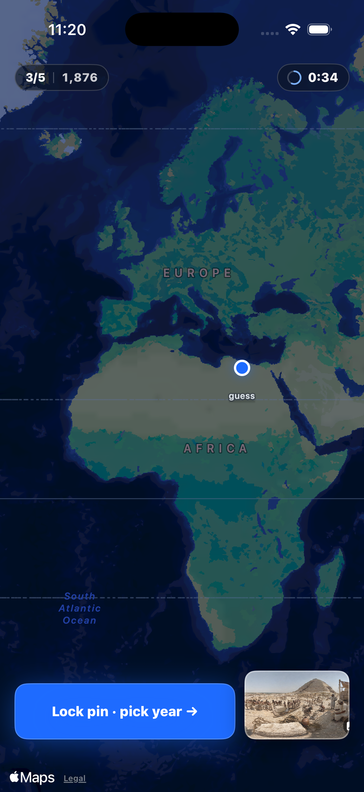 EraDrop map guess screen